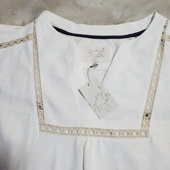 NWT Greylin White Tunic Dress Coastal Resort 100% Cotton Dress Pockets Size  0 - Picture 5 of 12